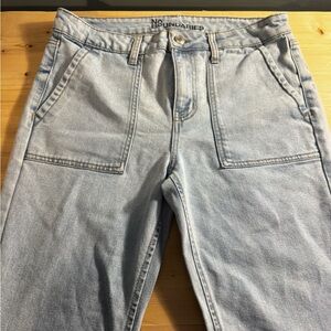 No Boundaries Light Blue Boyfriend Jeans with Front Patch Pockets